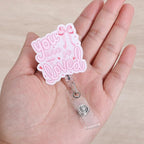 You are So Loved Cute Bow Nurse Badge Reel, Retractable ID Card Badge Holders, Work Badge Clip for Pediatric OBGYN ICU RN CNA LPN Social Workers Therapists Counselors Psychiatry Chaplains Oncology