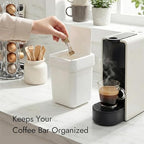 carrotez Mini Trash Can, Countertop Trash Can with Lid, 2 Liter/ 0.5 Gallon, Waste Basket, Garbage Container for Coffee Bar, Bathroom, Kitchen, Office, Desk, Bedroom - White