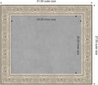 Amanti Art Silver Framed Magnetic Board 27x31 Medium Vision Board for use with Magnets, 100% Metal Sheet to Display Items as Office Decor or for Home Organization in mudroom, Kitchen or Kids Room
