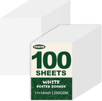 TUXIYA 100 Pack White Poster Board,11" x 14" White Poster Paper Bulk,250GSM/92LB Heavy-Weight Blank Poster Board for Arts,Craft,Projects Presentations,Drawing Scrapbooking