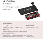 SmallRig x FILM RIOT 10-in-1 Folding Tool Set with Screwdrivers and Hex Key Wrenches, Multiple Angle Positioning, Portable and Compact Design (Red) - 4813