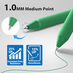 JIMMIDDA 52 Pcs Pens Bulk - 1.0MM Ballpoint Pens Green Ink | Medium Point Smooth Writing, No Bleed Retractable Ball Point Pen for Office School (Dark Green - 52Pcs)