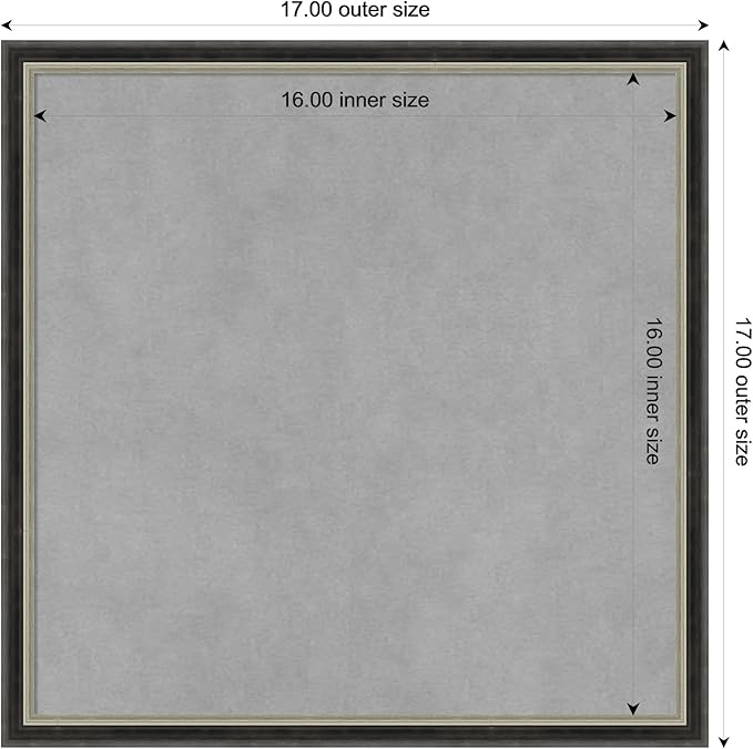 Amanti Art Black Framed Magnetic Board 17x17 Small Vision Board for use with Magnets, 100% Metal Sheet to Display Items as Office Decor or for Home Organization in mudroom, Kitchen or Kids Room