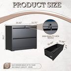 mysteeldepot 2 Drawer Lateral File Cabinet with Lock, File Cabinet, Metal Lateral Filing Cabinets for Home Office, File Storage Cabinet for Legal/Letter/A4 Documents, Assembly Required (Black, 35'W)