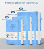 A5 Lined Journal Notebook - 365 Page Leather Journals for Writing Women & Men，Hardcover Notebook with 100Gsm Thick Pages，Daily Diary for Travel, Work，School，Note Taking，College Ruled (5.9" x 8.5")