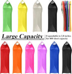 10 Pieces Plastic File Folders Envelope Expanding File Wallet Organizer Documents Folder with Snap Closure and Pocket, A4 Size Waterproof Transparent Pouch(Multicolor,Horizontal)