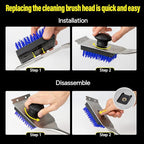 XUDAKAIXIN Grill Brush and Scraper, Dual Grip Design,Extra Strong BBQ Cleaner Accessories,Safe Nylon Bristles Barbecue Triple Scrubbers Cleaning Brush for Cast Iron Grates/Porcelain/Charcoal Grill