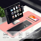 Leather Desk Pad Protector, Desk Mat, Large Mouse Pad, Non-Slip Desk Blotter, Office Laptop Desk Pad, PU Leather Desk Writing Pad for Office and Home (Sweet Pink, 31.5" x 15.7")