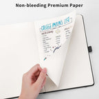 RETTACY Bullet Dotted Journal Notebook, 320 Numbered Pages, A5 Medium Size (5.7'' × 8.3''), Leather Hardcover, 100 GSM Thick Paper, for Bullet Journaling, Planning, Tracking (Dark Green)