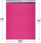 Hot Pink 10x13 Inch Poly Bubble Mailers |Self Seal Padded Envelopes for Thick books | Air Cushioned Bubble Mailer | Usable Size 9.5x13 | Waterproof Lightweight Mailing Shipping Bags | 100 Pack Bulk