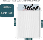 Metronic 1 Pallet Bubble Mailer 8.5x12 Inch White Total 6000 Pack Usable Size 8.5x11" Waterproof Padded Envelopes Cushioning for Shipping,Jewelry Makeup Supplies, Packaging Bulk