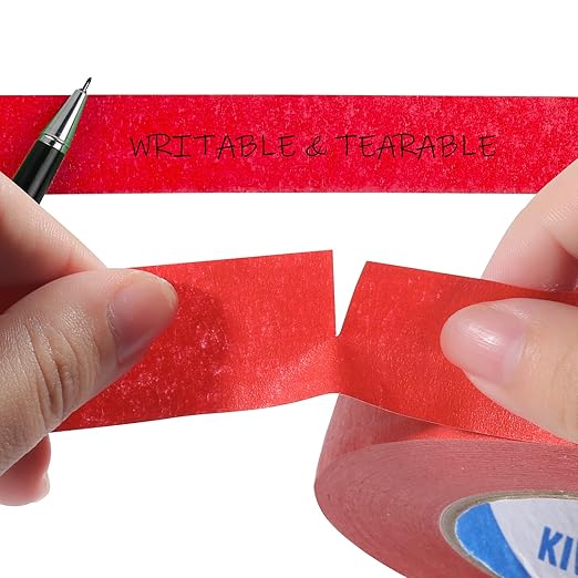 KIWIHUB Red Painters Tape,1 inch x 60 Yards - Clean Release Masking Tape for Painting,Labeling,DIY Crafting,Decoration and School Projects