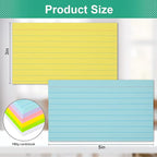 Index Cards 3x5, Ruled Flash Cards for Studying, Colored Note Cards Study Cards, 210 pcs Flashcards for Office and School Suplplies