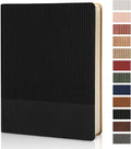 TSFPapier Lined Journal Notebook for Work College Ruled Note Book 7.2"x9.6" B5 PU Leather Daily Journaling 160 Pages for Women Men Writing Home School Supplies Business (Black)
