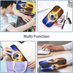 SNAPMADE Boys Pencil Case with Soccer Ball Printed, Cool Portable Pen Bag Pouch with Zipper for Teens Stationery Supplies, Sports Style Pencil Box Cosmetic Bag for Sports Women and Girls