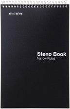 Mintra Office Steno Book - (Primary Colors, 8 Pads/Pack, Narrow Ruled) - Colorful Poly Covesr, 6" x 9", 100 sheets, Writing Notes for school, office, work, 6x9 steno notepad, top bound spiral (8 PACK)
