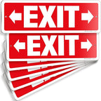 iSYFIX Exit Signs 6 Pack 12x4 Inch with Directional Right & Left Arrows - Rust Free Aluminum, Laminated for UV, Weather, Scratch Resistance - Ideal for Offices, Schools, Theaters, Restaurants