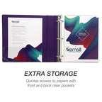 Samsill 1.5 Inch 3 Ring Binder, Made in USA, Economy Round Ring, Clear View Cover, 325 Sheet Capacity - for School, Home, Office - Violet Purple