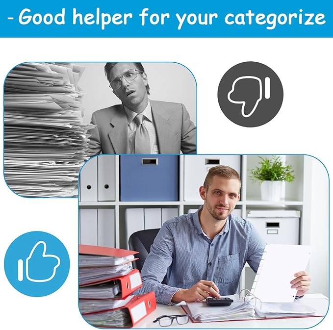 Binder Dividers for 3 Ring Binder, 1/8 Cut Tabs, Letter Size, Blank Write On Page Dividers with 8 Big Tabs for School Office Home, 4 Sets, 32 Dividers, White