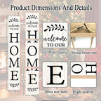 Welcome Sign for Front Porch, 47" Large Wooden Welcome to Our Home Sign Door Hanging Standing Plaque, Farmhouse Vertical Outdoor Porch Decorations for Yard Patio Entrance (White)