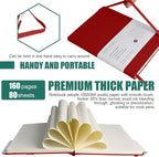 EMOMAS Lined Journal Notebook, 10Pack Hardcover Notebook for Men & Women – Journals for Writing, Work, School, Home & Daily Notes, 160 Pages – Medium A5, 5.7"x8", 100 gsm Thick Paper (Red)