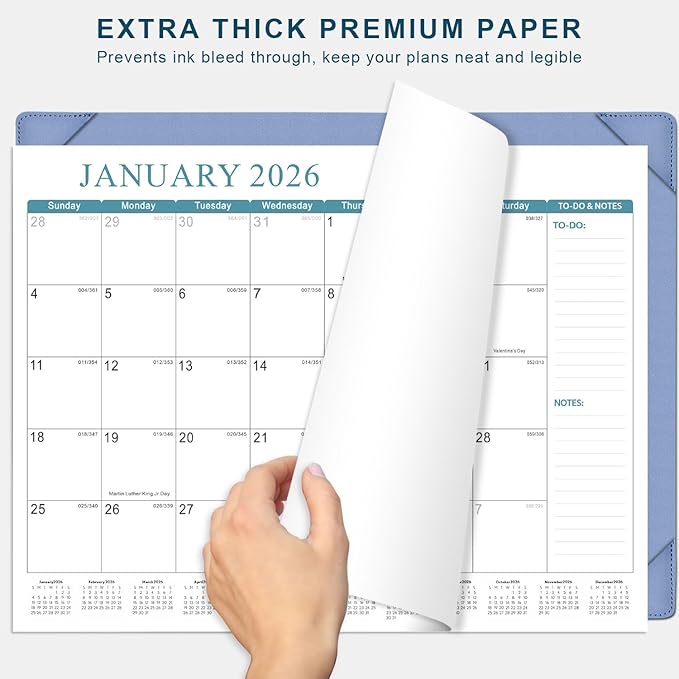 Desk Calendar 2026, KOPEESY New Year Large Desk Calendar with Desktop Mat, 18 Months from January 2026 - June 2027, 22” x 17” Desktop Monthly Planner for Home or Office School