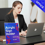 Anwesti Acrylic Sign Holder 8.5" x 11" - 6 Pack Clear L-Shaped Tabletop Menu Frame for Restaurants, Photos, Posters | Slanted Back Design | Durable Promotional Display Stand