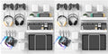 MULSAME Pegboard Combination Kit, 25.2" x 50.4" Wall Mounted Storage Set with 8 Pegboards & 40 Accessories Hanging, Peg Boards Organizer