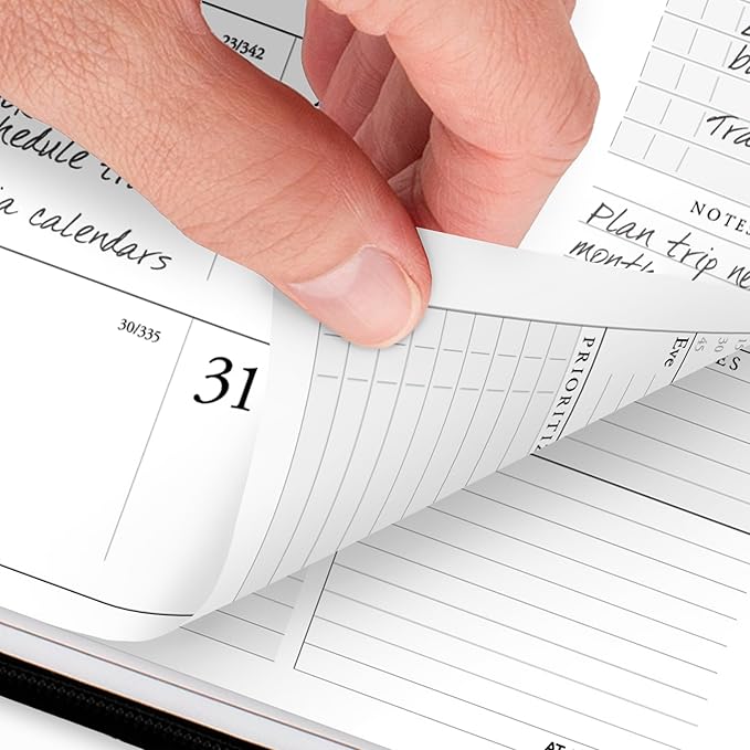 AT-A-GLANCE 2026 Appointment Book Planner, Weekly & Monthly, 8-1/4" x 11", Large, Executive, Zipper, Black (70NX810526)