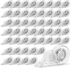 JEFURE 50 Pcs Correction Tape, 39.4 Ft White Wrong Out Tear-Resistant Bulk, Instant Corrections Easy To Use Applicator for School, Office, Note Taking, Journal (Tape Width 0.2 in, Clear)