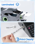 TZe-241 18mm 0.7 Laminated White Tape Replace for Brother Label Maker Tape 18mm Label Tape Compatible with P-Touch TZ TZe 3/4" Black on White TZE241 for PTD410 PT-D400 PT-D610BT PTD600 Refills,4 Pack