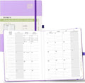 POPRUN Monthly Planner 2026-2027, Large-8'' x 10'', 18-Month Calendar Book (Jan.26 - Jun.27), Calendar Planner with Monthly Tabs, Storage Pocket, Hardcover, 100 GSM Paper - Violet