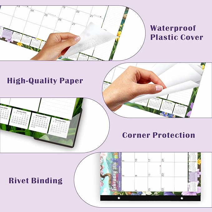 DIBAOLU Extra Large Desk Calendar 2026,Big Desk Calendar 2026-2027 22x17,18 Month,January 2026 to June 2027,Suitable For Home, School Or Office, Monthly Planning Calendar,With Plastic Cover