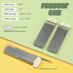 PATIKIL 600Pcs 2B Mechanical Pencil Lead, 0.5mm Black Lead Refill Break Resistant Pencil Refills for Writing Office Supplies, Yellow