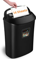 VidaTeco Paper Shredder 14-Sheet Cross-Cut Shredder with US Patented Cutter,Also Shreds Card/CD,Heavy Duty Paper Shredding Machine for Home Office,Fast with Jam Proof System,6.6-Gallon Basket (ETL)