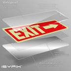 iSYFIX Exit Signs with Directional Right Arrow, Glow in the Dark, Photoluminescent Aluminum 12x4 Inch - 12 Pack, Laminated for UV & Weather Resistance, Ideal for Offices, Schools, Theaters & More