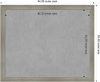 Amanti Art Grey Framed Magnetic Board 36x44 X-Large Vision Board for use with Magnets, 100% Metal Sheet to Display Items as Office Decor or for Home Organization in mudroom, Kitchen or Kids Room