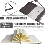 EMOMAS Lined Journal Notebook – Hardcover Notebook for Men & Women – Journals for Writing, Work, School, Home & Daily Notes, 160 Pages – Medium A5, 5.7"x8", 100 gsm Thick Paper (Dark Gray)