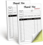 Receipt Book with Cardboard 2-Part Carbonless, Order Forms for Small Business