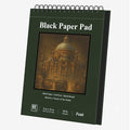 Fuxi Black Paper Sketchbook 8"×10", 60 Sheets (90lb/150gsm) Double-Sided Hard Cover, Spiral Bound, Ideal Art Supplies for Teens - Gifts for Teenage Artists.