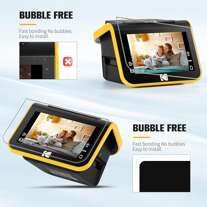 GEORDGY Screen Protector Reolacement for Kodak Slide N Scan, Clear HD Tempered Glass Protective Film, Scratch Resistant Anti-Fingerprint Screen Tempered Film - 2 Pack