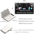 Custom Business Cards Personalized Business Cards for Small Business 300gsm Matte Paper Front & Back Sides Printed 3.5" x 2" - Cleaning Service Template