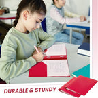 Lincia 100 Pcs Plastic Folders with Pockets and Prong Folders with Prongs 2 Pockets for Office, School for Students, Teachers, Office Workers(Red)