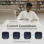 Productivity Timer Flip Gravity Sensor Cube Timer Countdown & Countup,Mute & Vibrate & Sound，5/10/30/60min & Custom Timing, Perfect for ADHD,Work,Learning,Kitchen Cooking (2 Black)