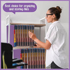 Noveread 1 Set 25 Alphabet File Dividers A-Z Tab Letter Size 1/5 Cut Tab Positions Alphabetical Number File Folder Organizer Guides Cabinet and Desk Dividers for School Office (Modern Colors)