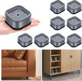 shouwuhho 8 Pack Furniture Risers Adjustable Bed Risers Heavy Duty Lifts Height 1", Square Stackable Bed Risers 1, 2 or 3 Inch for Desk Leg Table Couch Sofa Chair Bed Frame Legs Dorm, Gray