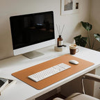 Jotsome Leather Desk Pad Mat, Non-Slip Desk Blotter Pad - Desk Protector for Office, Home, Laptop, and Desktop, Gift for The Holidays (Tan, 34" x 17")