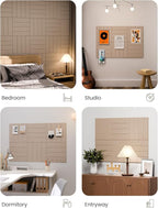Large Felt Bulletin Board 36"x24" Cork Board Alternative - 6 Pack with 40 Safe Removable Adhesive Tabs, Cork Boards for Walls Felt Board for Home Office Classroom Pin Board-Taupe