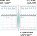 Heveboik Income & Expense Log Book - A5 Income and Expense Tracker for Small Business, Accounting Bookkeeping Tracking for Woman and Man, 5.8" x 8.3", Teal