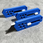 XHM Awesome Small Box Cutter Retractable Blade Ultility Knife, For Artwork, Cardboard Cutting, Package/Letter Opening, Home, Office & EDC Use, Pack of 3 (BLUE)